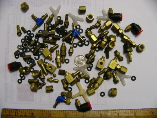 80 brass 10/32&#034; &amp; 1/4&#034; fittings hit n miss steam gas engine motor miniature barb for sale