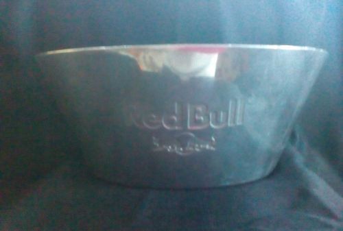 Red bull silver metal alloy ice bucket 12&#034; x 7&#034; for sale