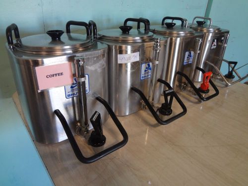 COMMERCIAL HEAVY DUTY &#034;AMERICAN METAL&#034; LOT OF (4) SATELLITE COFFEE DISPENSERS