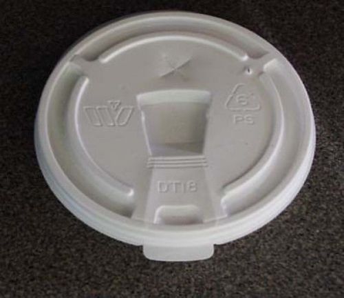 Dart White Flat tear-back Lids for foam cups for 12-20 oz. sizes
