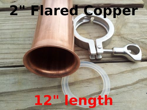 Copper colum reflux diy e85 water moonshine still pipe keg 2&#034; inch x 12&#034; long for sale