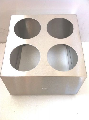 Flatware Cylinder Stainless Steel Holder With 4 Holes ( NEW )