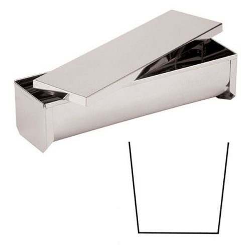 Stainless Steel Trapezoidal Flat Bottom Yule Log with Cover - 11 7/8 Long