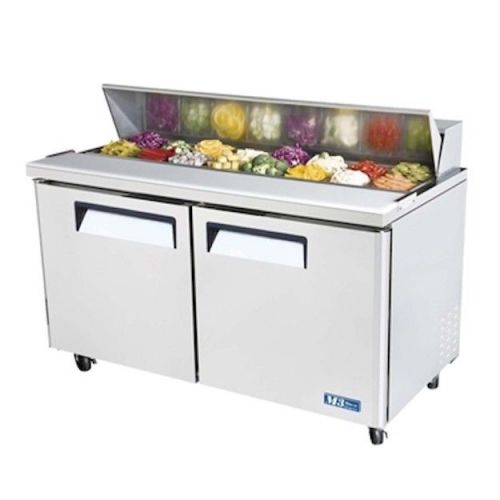 NEW Turbo Air 60&#034; M3 Series Stainless Steel Sandwich &amp; Salad Prep! 2 Doors!