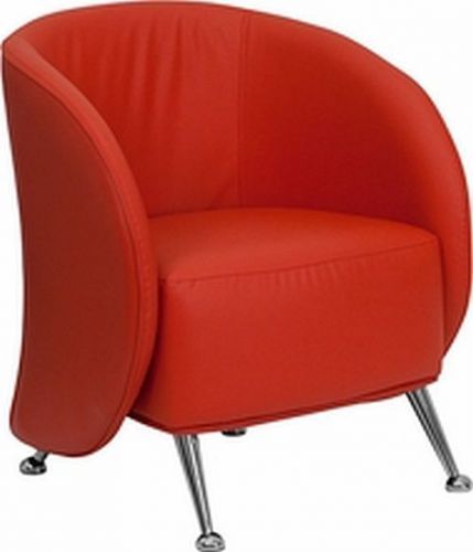 1 EACH NEW ITEM RED SOFT LEATHER BLEND LOUNGE RECEPTION CONTEMPORARY CHAIR