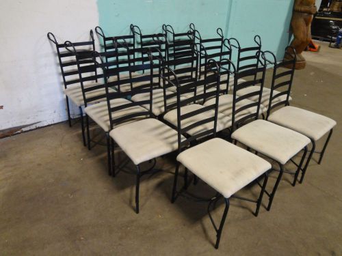 Lot of 11 commercial h.d.restaurant metal high back chairs w/padded foam cushion for sale