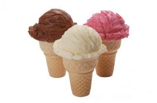 3 hard ice cream cones 9.5&#039;&#039;x11&#039;&#039; decal for ice cream truck or parlor menu board for sale