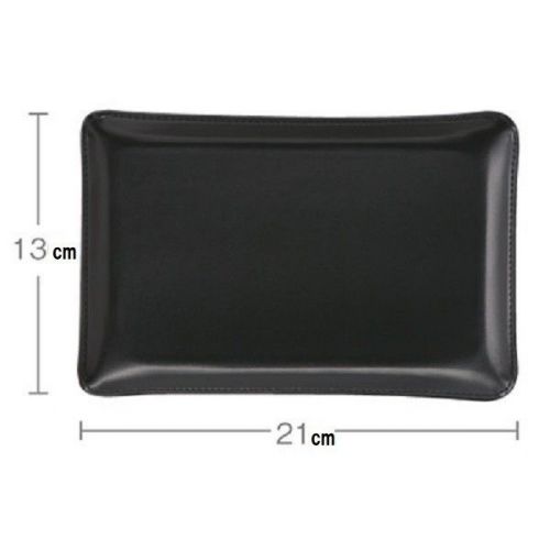 MUJI Black lether Jewelry Catchall Key Coin Tray Box Change Caddy MOMA