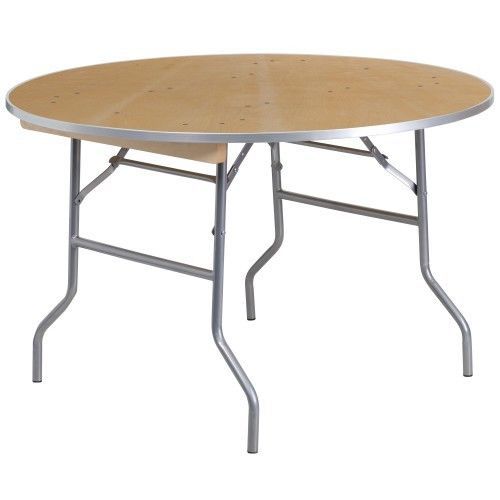 Flash furniture xa-48-birch-m-gg 48&#039;&#039; round heavy duty birchwood folding banquet for sale
