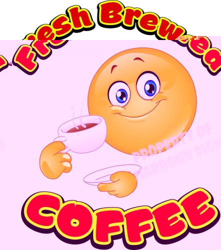 Coffee Fresh Brewed Drink Restaurant Concession  Food Truck Vinyl Menu Decal 24&#034;