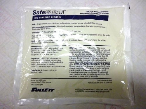 Follett 00132001 White Safeclean Ice Machine Cleaner cs of 24 Packets