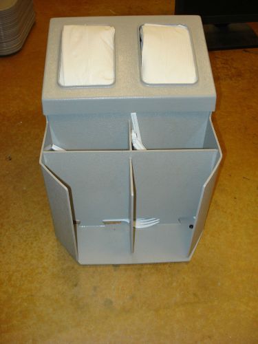 Lid/straw/double napkin dispenser model 79420 vertical gray - used! for sale