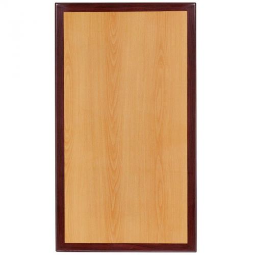 30&#039;&#039; x 60&#039;&#039; rectangular resin restaurant table top w/ two-tone cherry &amp; mahogany for sale