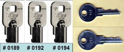 Vendstar 3000  backdoor keys # 0189, # 0192, # 0194+ top lock keys 157, 159 for sale