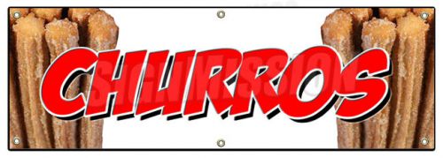 72&#034; CHURROS BANNER SIGN concessions churro fair signs Mexican food tacos burrito