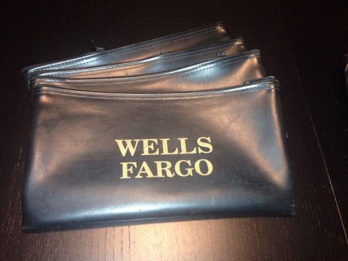 WELLS FARGO Vinyl  Zipper Money Bag SET of 4 vending bags