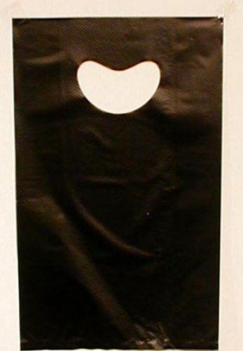 Merchandise gift bags 12&#034;x15&#034; high density frosty black die cut handle 100ct for sale