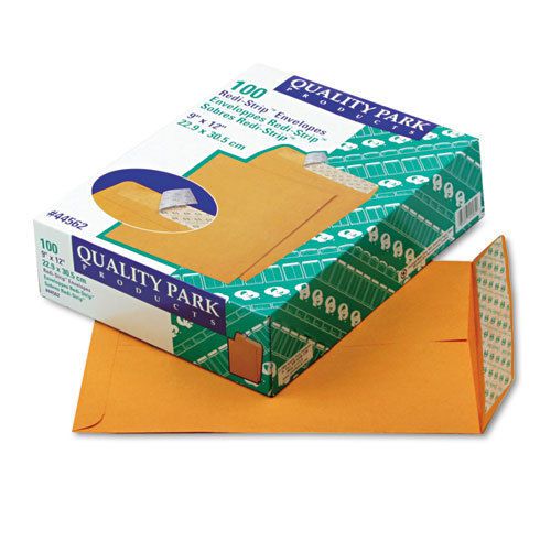 Redi-Strip Catalog Envelope, 9 x 12, Brown Kraft, 100/Box