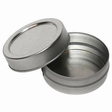 10 x Round Metal Tin Box Containers with Lid - 1-1/2&#034;x 5/8&#034;
