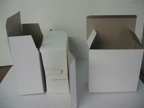 6&#034; x 3&#034; x 5 5/8  white reverse tuck folding carton 115pc for sale