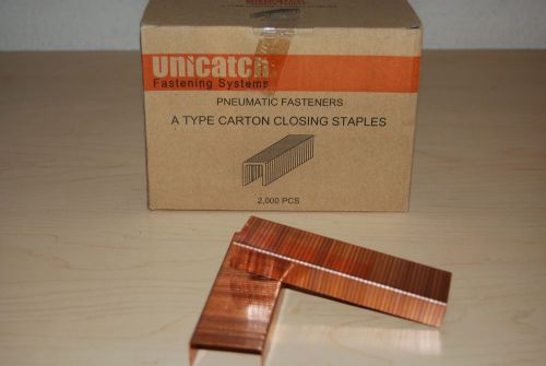 1 box 1-3/8&#034;x 3/4&#034; carton closing copper box staples 2000 for all a series for sale