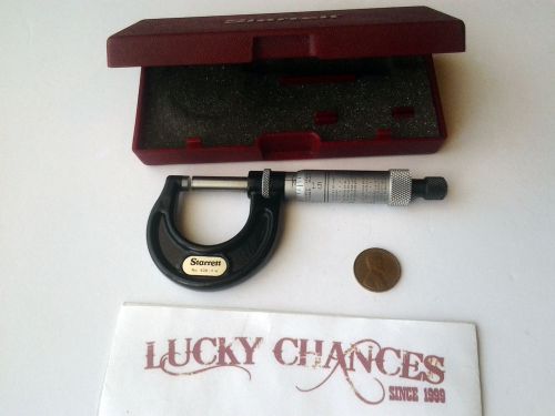 Starett #436.1fl-1 outside micrometer 0-1&#034; range, friction thimble and lock nut for sale