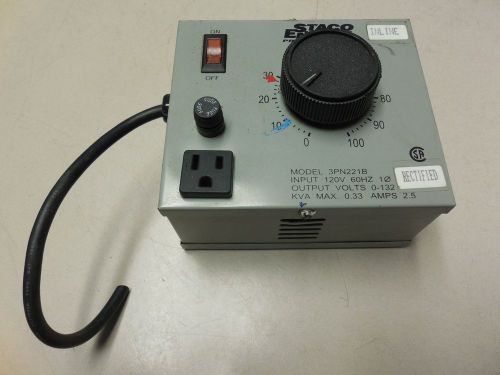 STACO ENERGY PRODUCTS 3PN221B VARIABLE TRANSFORMER USED CHEAP U2