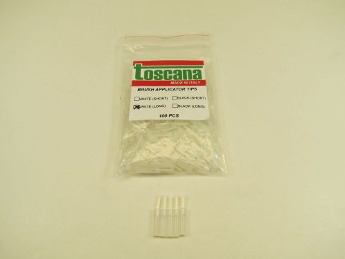 Brush Applicators Tips Dental White Short Pack /100 TOSCANA New