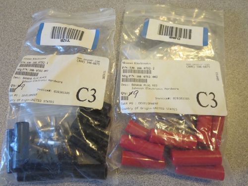 NEW Johnson Electronic Red/Black Banana Plugs 530-108-0752 - 9 Each
