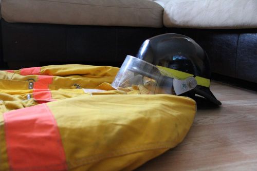 Real Fireman FireFighter Full Suit and Helmet Authentic Bunker TurnOut Gear