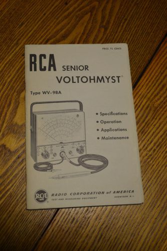 Rare Vtg. Rca Factory Manual Senior Voltohmyst Type WV 98A   Ham Radio