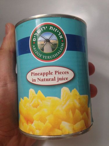 1X Pineapple Pieces In Naturl Juice Can By &#034;Arizot Yerushalaim Kosher IL (642g)
