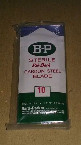 Lot of 96 BARD-PARKER #10 RIB-BACK CARBON STEEL SURGICAL BLADES sterile knife