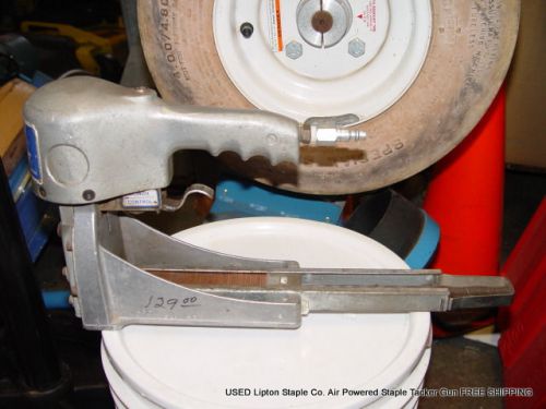 USED Lipton Staple Co. Air Powered Staple Tacker Gun FREE SHIPPING