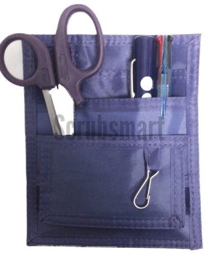 PURPLE Nurse - 5 Pocket Organizer Kit + LED Pupil Gauge Penlight + Scissor + Pen