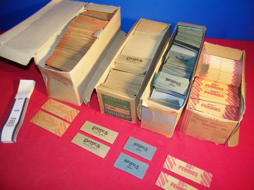1000&#039;s of Vintage Paper Coin Wrappers  Quarters Nickels Dimes Pennies  Dollars