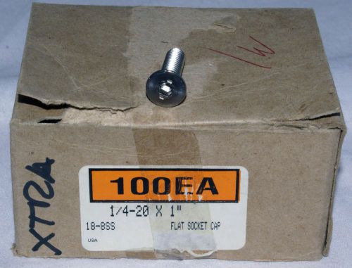 Stainless Steel Flat Socket Cap Screws (FSCS) 1/4-20 x 1 (Qty 100)