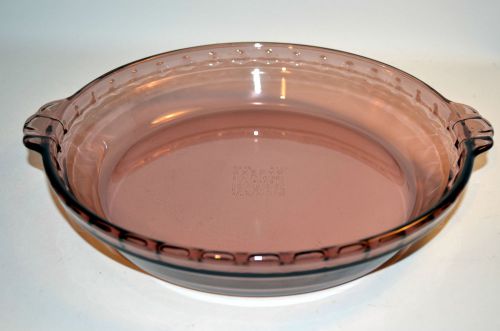 Pyrex Corning Cranberry Glass 10&#034; Pie Plate Dish #229 24cm