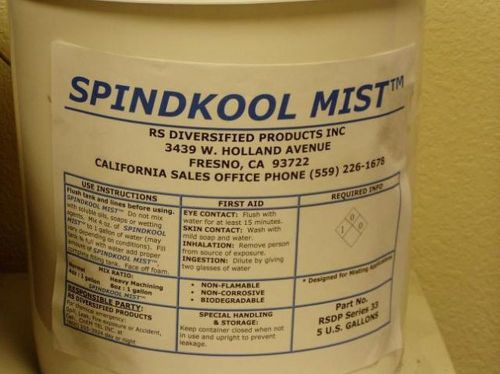 Spindkool 33 biodeg mist cutting fluid coolant 5gal for sale