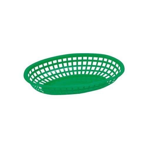 Winco oval fast food baskets  10.25-inch by 6.75-inch by 2-inch  green for sale