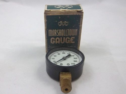 Vintage Marshalltown Pressure Gauge 0-200 PSI  1/4  Connection #Fig. 23-200
