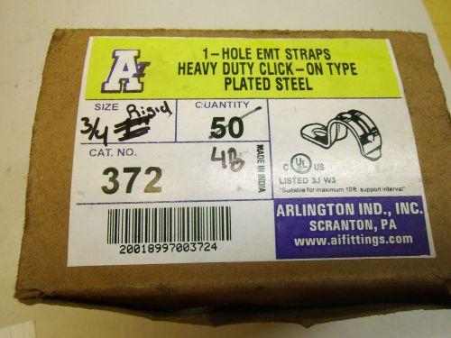 1 hole clamps straps 3/4 rigid heavy-duty click-on type plated steel (48) #1937 for sale