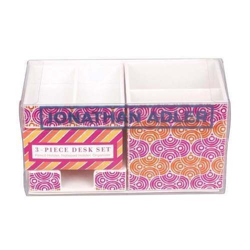 CHIC JONATHAN ADLER 3 piece desk set pencil holder Featured in Circle Ornaments