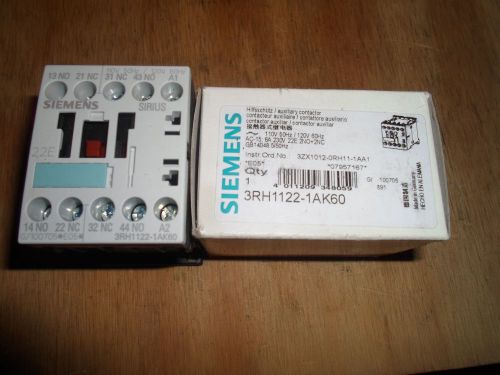 SIEMENS 3RH1122-1AK60 AUXILIARY CONTACTOR  (NEW IN BOX)