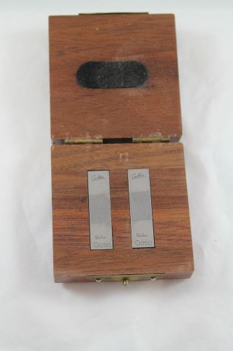 Webber gage co.  carblox set - 2   .050&#034; gage blocks in a wooden case. for sale