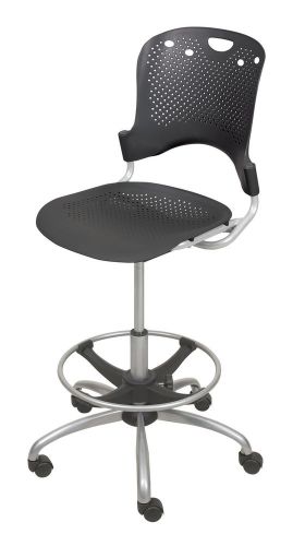 Balt Height Adjustable Circulation Drafting Chair with Casters Black