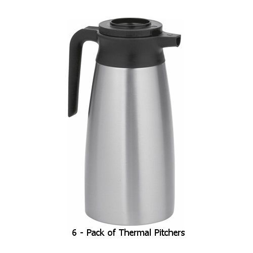 Bunn Commercial Thermal Pitcher - Stainless Steel 1.9 L 64oz - 6 PACK 39430-0100