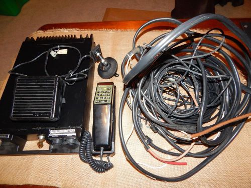 Vintage Harris Alpha head mobile car phone Black trunk Transceiver cord speaker