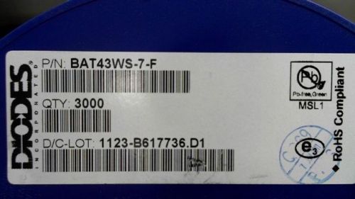 410-pcs diode/rectifier schottky 30v 0.2a diodes bat43ws-7-f 43ws7 bat43ws7 for sale