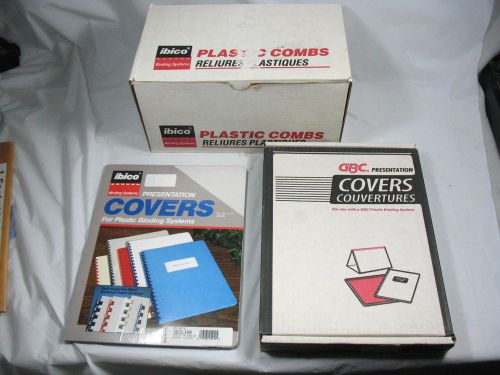 Big Box  IBICO PLASTIC COMBS &amp; 100 GBC Clear Covers &amp; 25 GBC Cover Sets